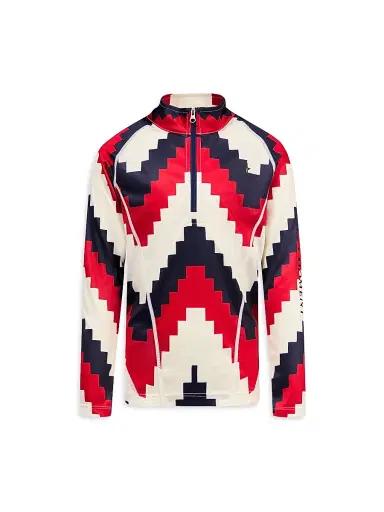 Perfect Moment Little Kid's & Kid's Half-Zip Thermal Top - Red Chevron | Thumbnail 1