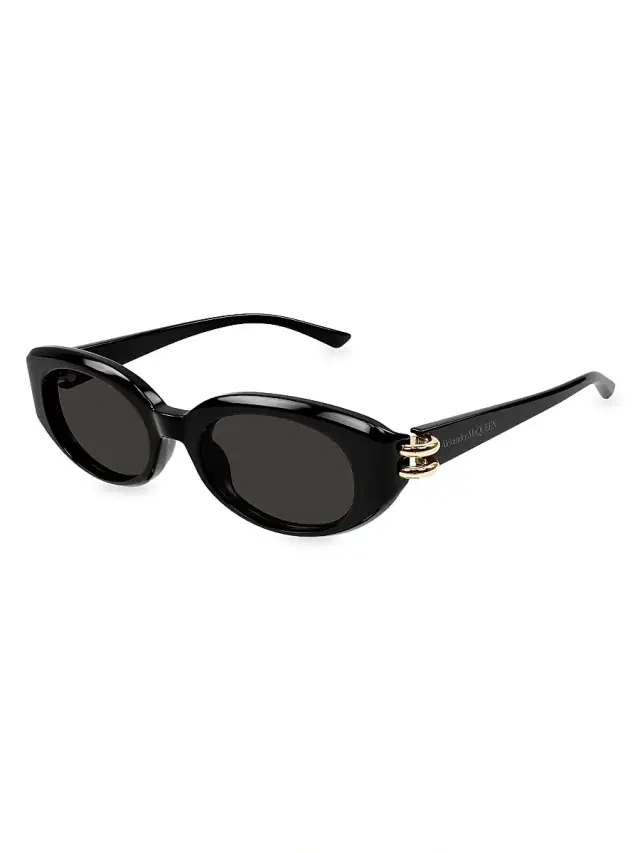 Women's Piercing 50MM Oval Sunglasses - Dark Grey Black Women's Piercing 50MM Oval Sunglasses - Dark Grey Black