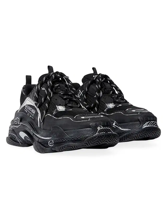 Balenciaga Men's Triple S Sketch Sneakers - Black