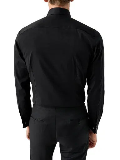 Eton Men's Contemporary-Fit Plissé Bib Formal Shirt - Black - Size 18.5 | Thumbnail 3