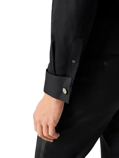Eton Men's Contemporary-Fit Plissé Bib Formal Shirt - Black - Size 18.5 | Thumbnail 6
