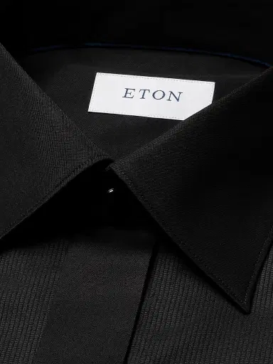 Eton Men's Contemporary-Fit Plissé Bib Formal Shirt - Black - Size 18.5 | Thumbnail 7