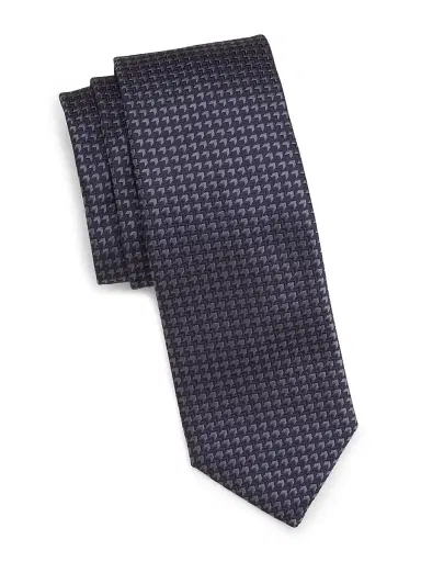 Canali Men's Neat Silk Tie - Dark Blue | Thumbnail 1 Canali Men's Neat Silk Tie - Dark Blue | Thumbnail 1