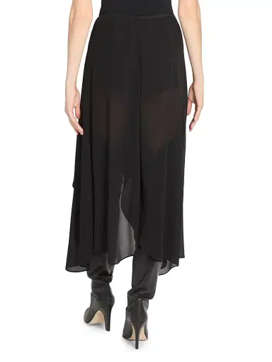 Chloé Women's Silk Chiffon Asymmetric Skirt - Black | Thumbnail 5