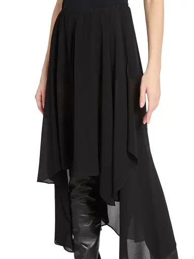 Chloé Women's Silk Chiffon Asymmetric Skirt - Black | Thumbnail 6