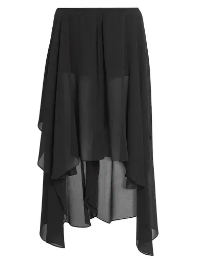 Chloé Women's Silk Chiffon Asymmetric Skirt - Black | Thumbnail 1