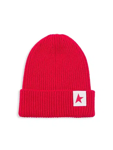 Golden Goose Kid's Star Knit Beanie - Tango Red | Thumbnail 1