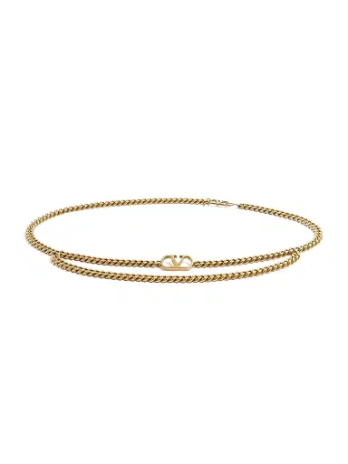 Valentino Garavani Women's VLogo Signature Chain Belt - Antique Brass - Size Medium | Thumbnail 1 Valentino Garavani Women's VLogo Signature Chain Belt - Antique Brass - Size Medium | Thumbnail 1