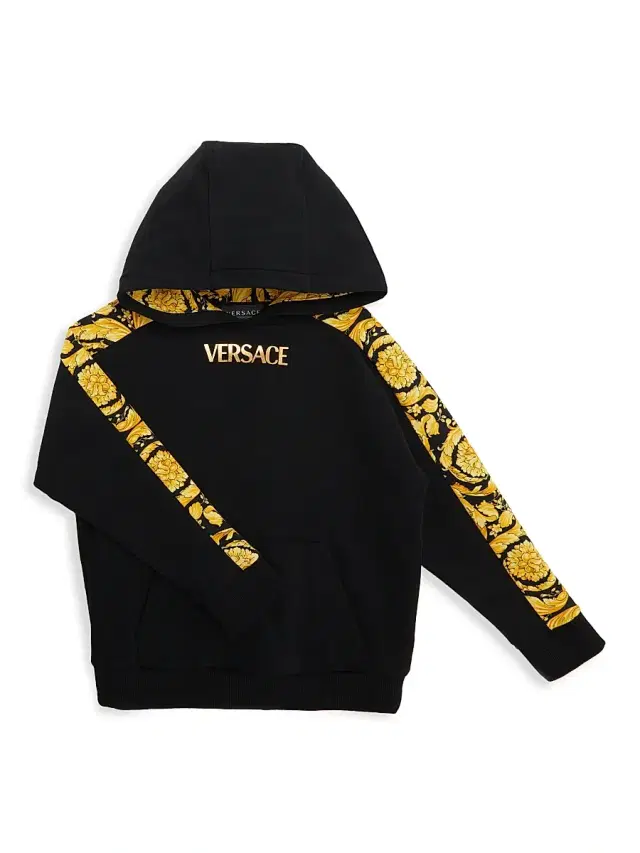 Versace Little Kid's & Kid's Foil Stamp Logo Barocco Sweatshirt - Black Gold