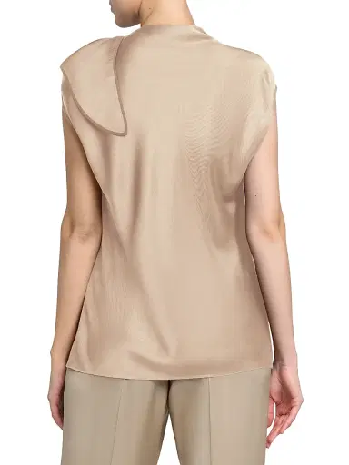 Giorgio Armani Women's Buttoned Silk Satin Blouse | Thumbnail 5 Giorgio Armani Women's Buttoned Silk Satin Blouse | Thumbnail 5