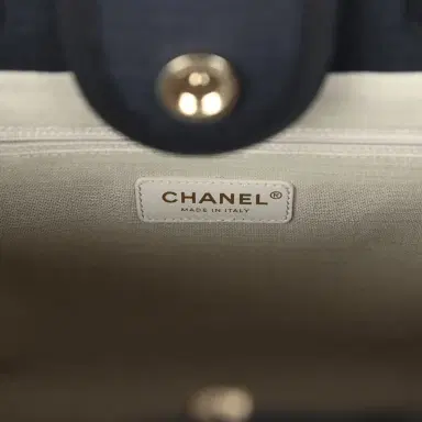 Chanel Chanel Small Deauville Shopping Tote Black Canvas Light Gold Hardware | Thumbnail 10 Chanel Chanel Small Deauville Shopping Tote Black Canvas Light Gold Hardware | Thumbnail 10
