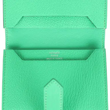 HERMÈS Hermes Bearn Mini Wallet Vert Comics Chevre Mysore Palladium Hardware | Thumbnail 8