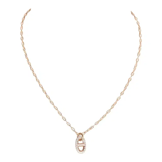 hermes Hermes Farandole Pendant PM Necklace 18K Rose Gold Hardware & Diamonds
