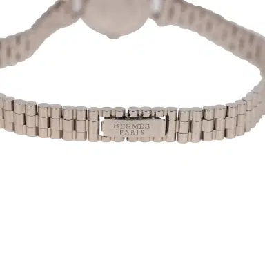 HERMÈS Hermes Faubourg Watch Mini White Lacquered 18K White Gold Hardware & Diamonds | Thumbnail 4 HERMÈS Hermes Faubourg Watch Mini White Lacquered 18K White Gold Hardware & Diamonds | Thumbnail 4