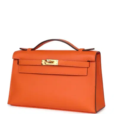 HERMÈS Hermes Special Order (HSS) Kelly Pochette Orange Verso Swift Gold Hardware | Thumbnail 5 HERMÈS Hermes Special Order (HSS) Kelly Pochette Orange Verso Swift Gold Hardware | Thumbnail 5