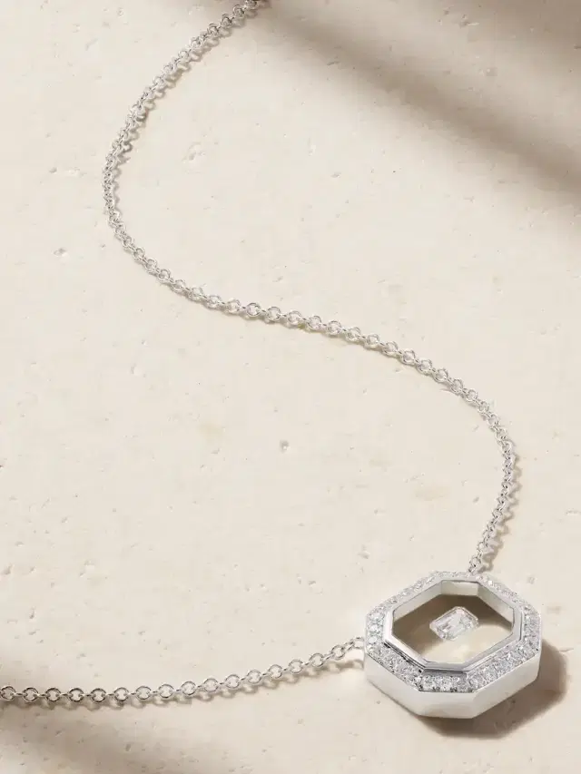 Universe 18-karat White Gold, Diamond And Enamel Necklace Universe 18-karat White Gold, Diamond And Enamel Necklace