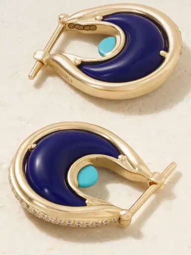 L’Atelier Nawbar Diana Small 18-karat Gold Multi-stone Hoop Earrings | Thumbnail 3 L’Atelier Nawbar Diana Small 18-karat Gold Multi-stone Hoop Earrings | Thumbnail 3