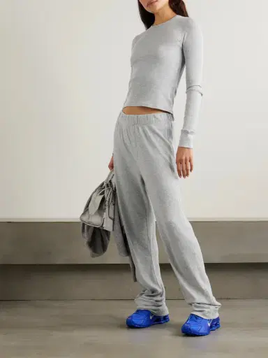 ÉTERNE Waffle-knit Jersey Track Pants | Thumbnail 2 ÉTERNE Waffle-knit Jersey Track Pants | Thumbnail 2