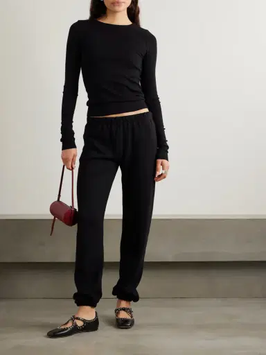 ÉTERNE Cotton And Modal-blend Jersey Tapered Track Pants | Thumbnail 2 ÉTERNE Cotton And Modal-blend Jersey Tapered Track Pants | Thumbnail 2