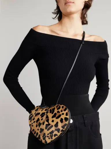 Alaïa Le Coeur Leopard-print Leather-trimmed Calf Hair Shoulder Bag | Thumbnail 2