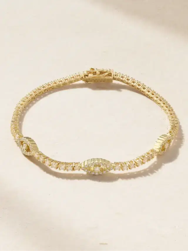 Evil Eye 18-karat Gold Diamond Tennis Bracelet