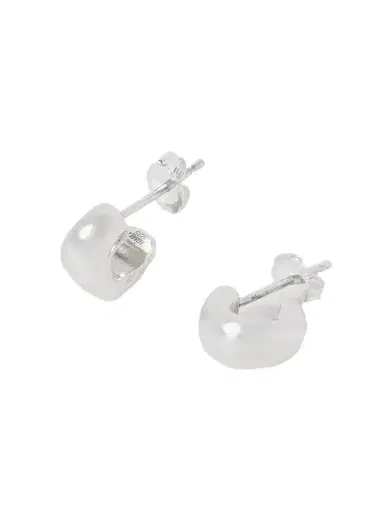 AGMES Mini Dahlia Sterling Silver Hoop Earrings | Thumbnail 1