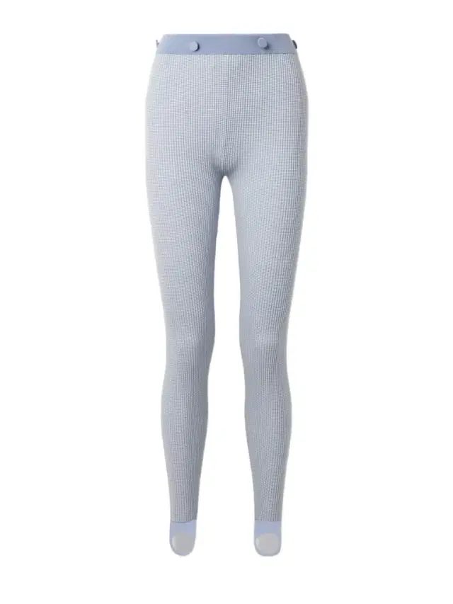 Speed Skate Button-embellished Striped Ribbed Merino Wool-blend Stirrup Leggings