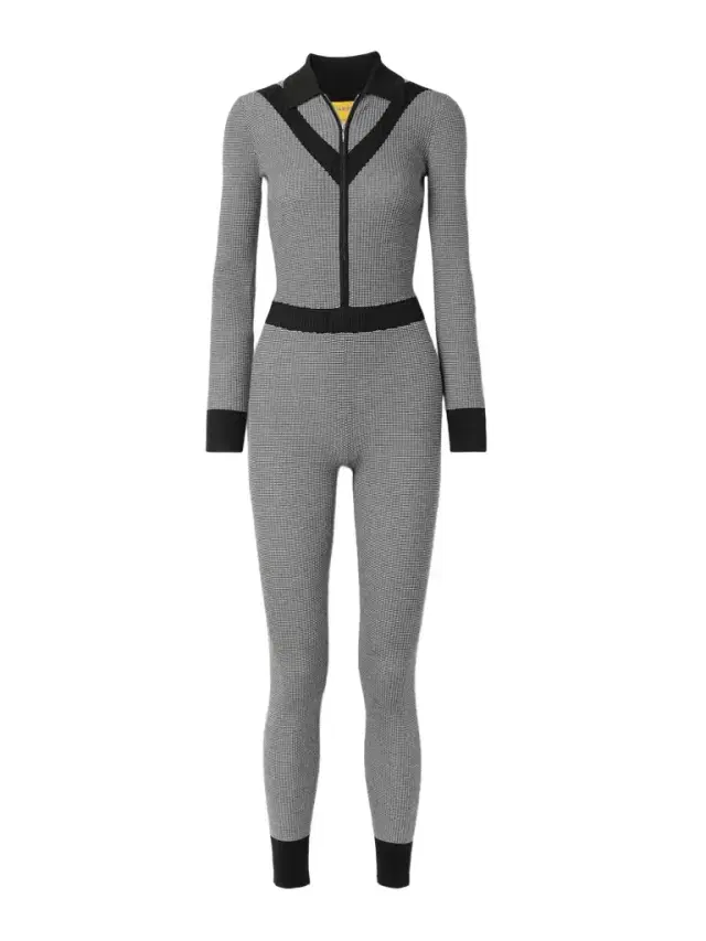 Speed Skate Ribbed Striped Merino Wool-blend Jumpsuit