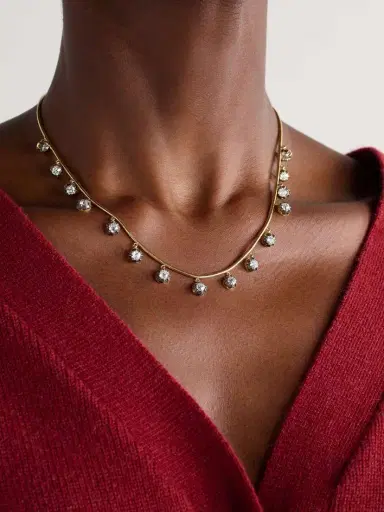 Jenna Blake Fringe 18-karat Gold, Rhodium-plated And Diamond Necklace | Thumbnail 2 Jenna Blake Fringe 18-karat Gold, Rhodium-plated And Diamond Necklace | Thumbnail 2