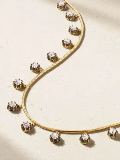 Jenna Blake Fringe 18-karat Gold, Rhodium-plated And Diamond Necklace | Thumbnail 4 Jenna Blake Fringe 18-karat Gold, Rhodium-plated And Diamond Necklace | Thumbnail 4