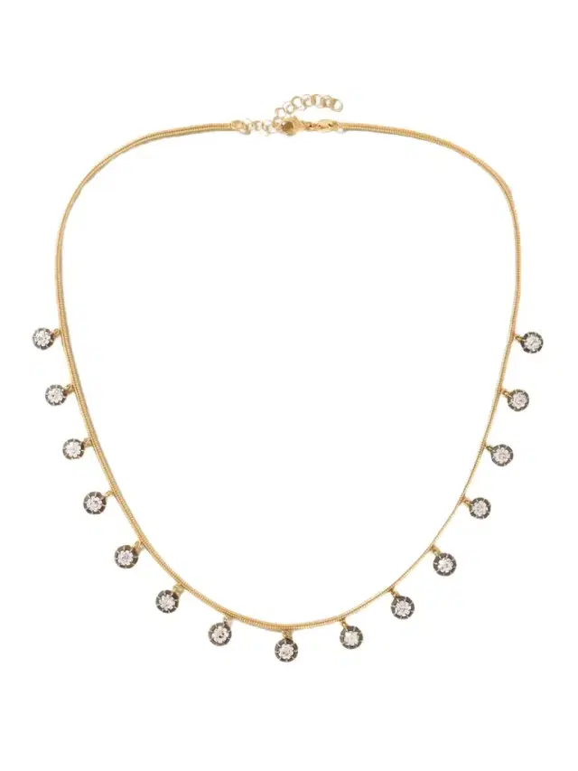 Fringe 18-karat Gold, Rhodium-plated And Diamond Necklace