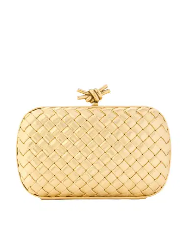 Bottega Veneta Knot Padded Intrecciato Metallic Leather Clutch | Thumbnail 1 Bottega Veneta Knot Padded Intrecciato Metallic Leather Clutch | Thumbnail 1