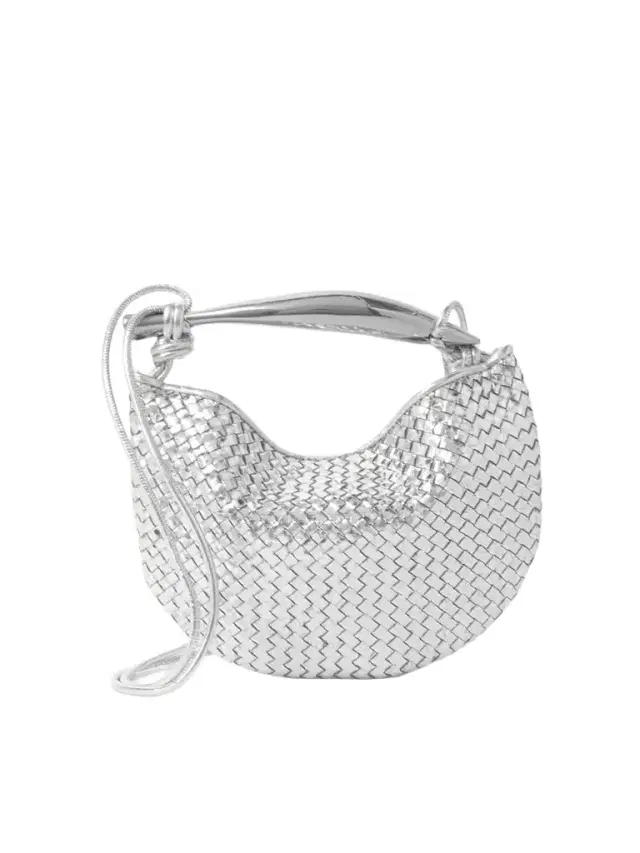 Sardine Mini Intrecciato Metallic Leather Shoulder Bag
