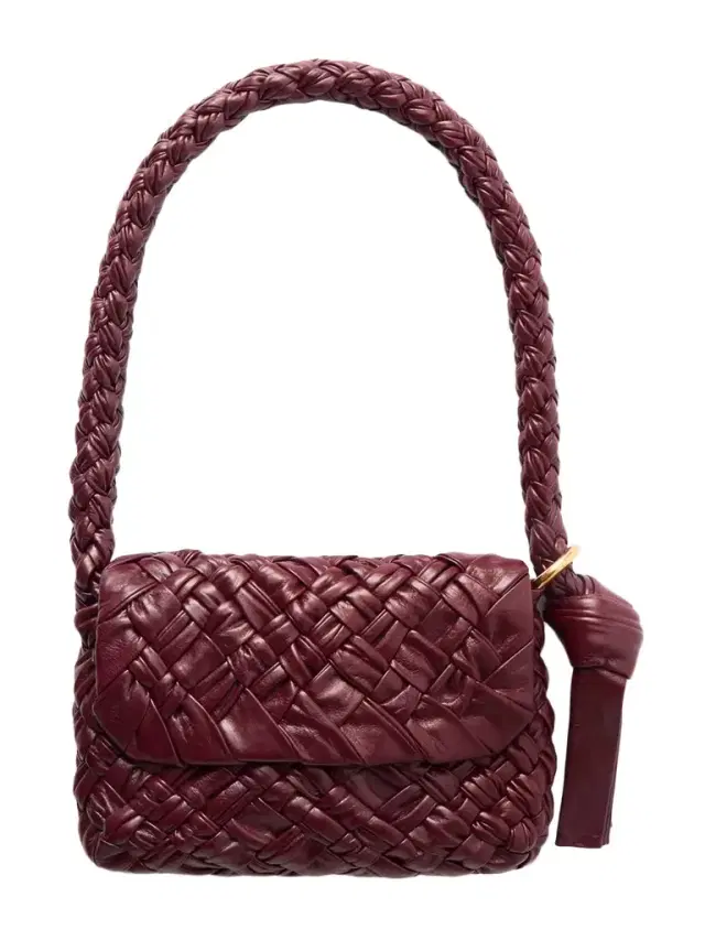 Kalimero Città Small Gathered Intrecciato Leather Shoulder Bag