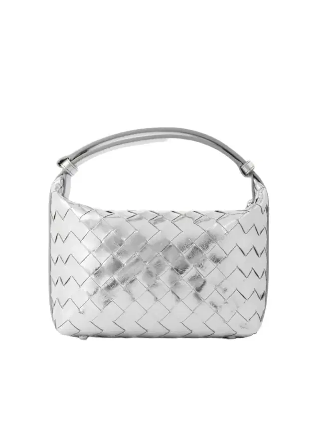 Wallace Mini Intrecciato Metallic Leather Shoulder Bag