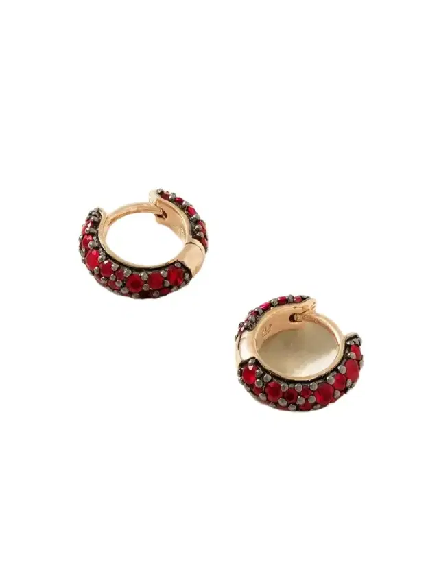 Chubby Rhodium-plated 14-karat Gold Ruby Hoop Earrings