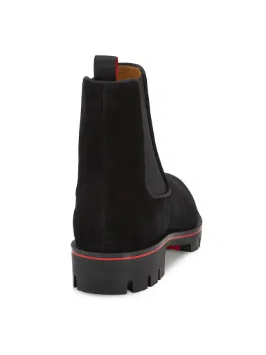 Christian Louboutin Men's Alpinosol Leather Lug-Sole Chelsea Boots - Black | Thumbnail 2