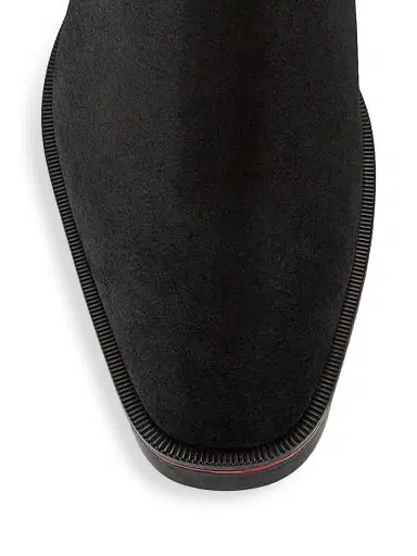 Christian Louboutin Men's Alpinosol Leather Lug-Sole Chelsea Boots - Black | Thumbnail 3