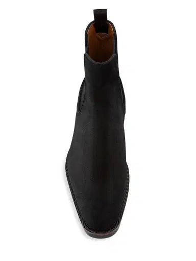 Christian Louboutin Men's Alpinosol Leather Lug-Sole Chelsea Boots - Black | Thumbnail 4