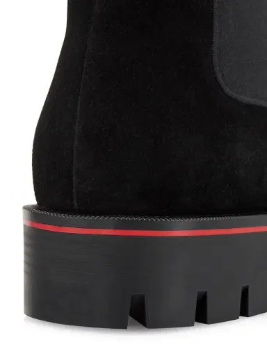 Christian Louboutin Men's Alpinosol Leather Lug-Sole Chelsea Boots - Black | Thumbnail 5