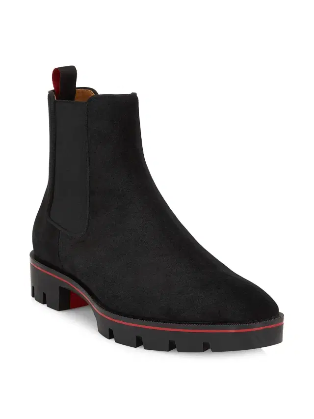 Men's Alpinosol Leather Lug-Sole Chelsea Boots - Black