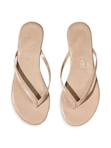 TKEES Women's Metallic Leather Sandals - Pink Pearl - Size 10 | Thumbnail 3
