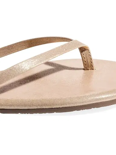 TKEES Women's Metallic Leather Sandals - Pink Pearl - Size 10 | Thumbnail 4