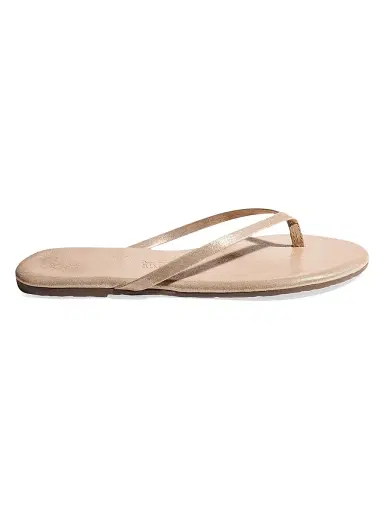 TKEES Women's Metallic Leather Sandals - Pink Pearl - Size 10 | Thumbnail 1