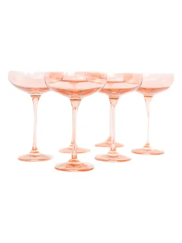 Tinted Champagne Coupes 6-Piece Set - Fuchsia