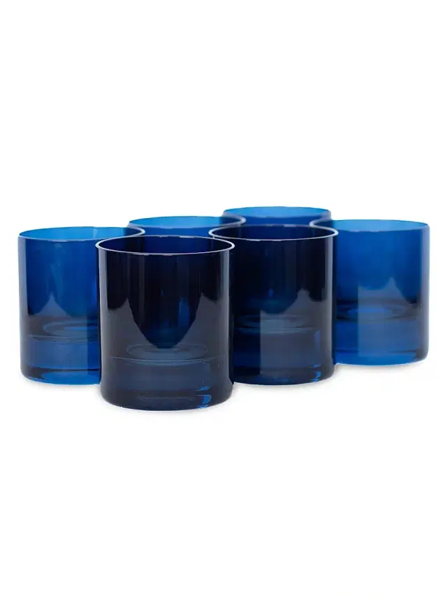 Tinted Rocks Glasses 6-Piece Set - Midnight Blue