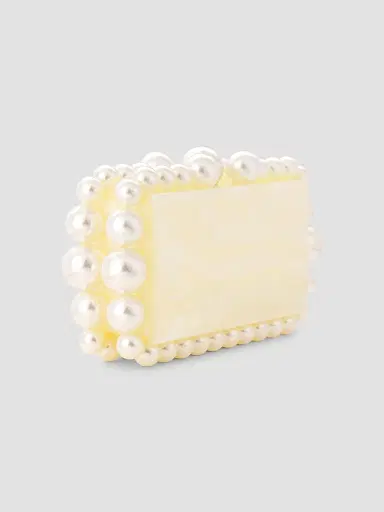 Cult Gaia Women's Eos Bauble Acrylic Box Clutch - Ivory | Thumbnail 4
