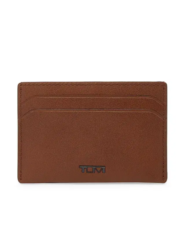 TUMI Men's Nassau Slim Leather Card Case - Cognac