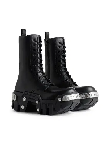 Balenciaga Women's Bulldozer Lace-Up Boots - Black - Size 12 | Thumbnail 2 Balenciaga Women's Bulldozer Lace-Up Boots - Black - Size 12 | Thumbnail 2