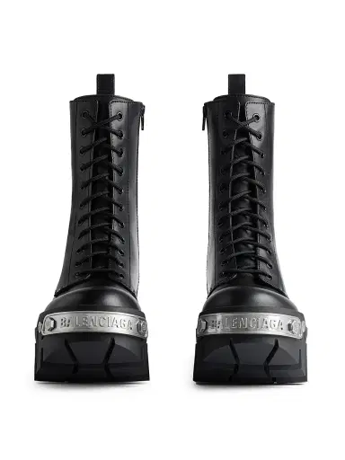 Balenciaga Women's Bulldozer Lace-Up Boots - Black - Size 12 | Thumbnail 4 Balenciaga Women's Bulldozer Lace-Up Boots - Black - Size 12 | Thumbnail 4